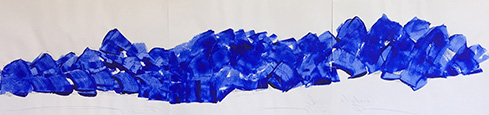 Das blaue Krokodil, Acryl auf Papier, Ernst J. Petras, Berlin, Neuenhagen
