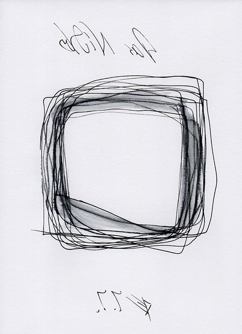 „Das Nichts“ Füller auf Papier, 21 x 28 cmm, 2020, Ernst J. Petras, Berlin, Neuenhagen